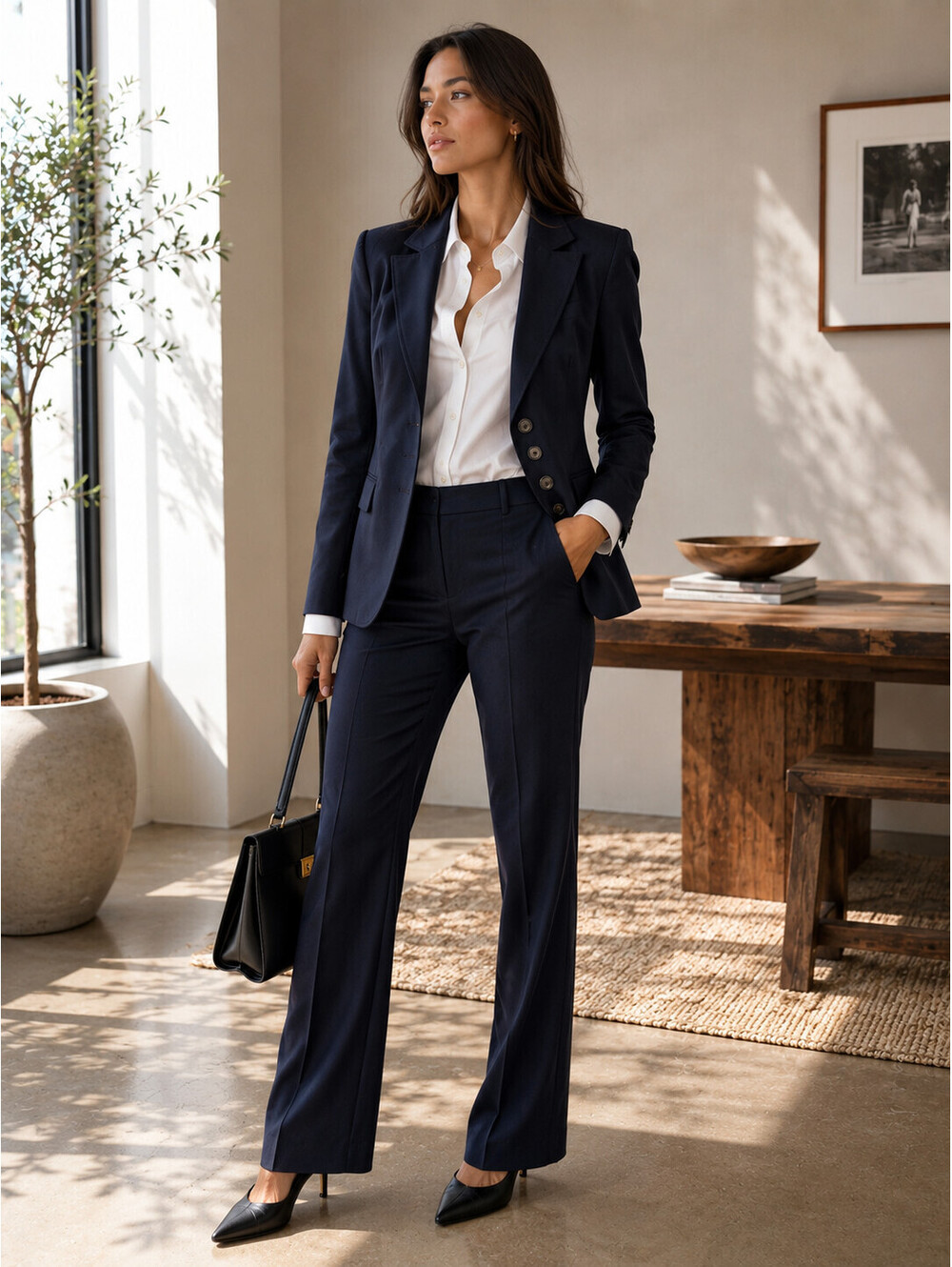 Zenobia Navy Suit Set (Jacket and Pants) US6- Prada sport Style Technical fabric